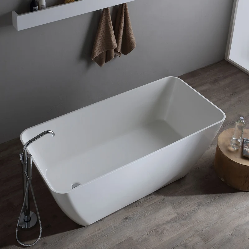 Baignoire autoportante en marbre recomposé