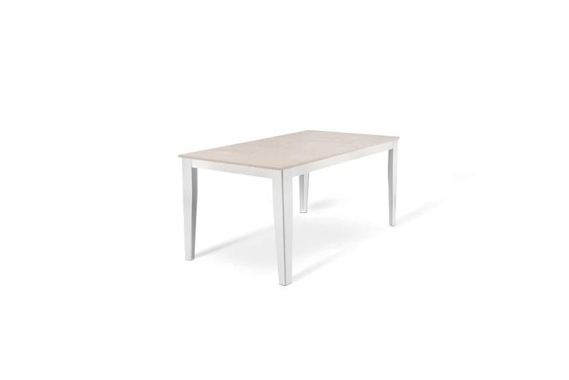 Table extensible en béton blanc 80 cm x 130-290 cm H. 76 cm