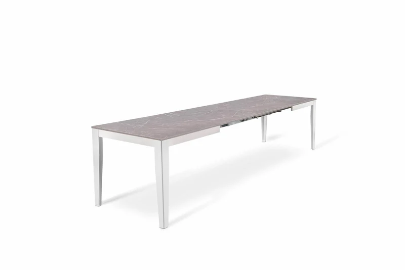 Anthracite-white extendable table 80 cm x 130-290 cm H. 76 cm