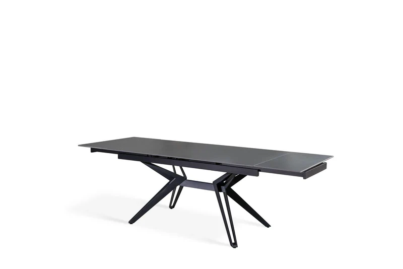 Table Extensible Vintage Gris-Noir Mat H, 90x160-240x76 cm