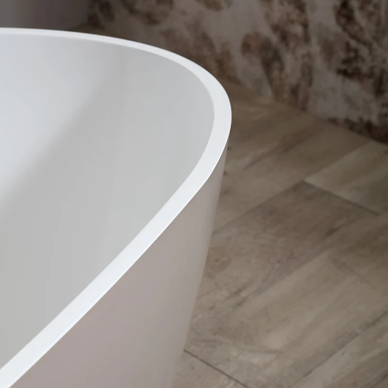Baignoire autoportante en résine beige