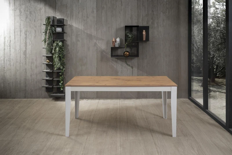 Table extensible en chêne 90 cm x 156- 316 cm H. 76 cm