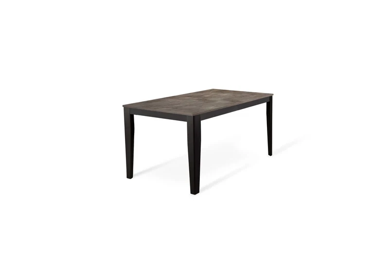 Table extensible en béton gris - métal noir 90 cm x 156 - 316 cm H. 76 cm