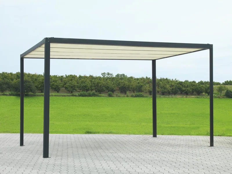 Pergola en Aluminium Milwaukee 3x3x2,5 m Noire avec Toit Électrique