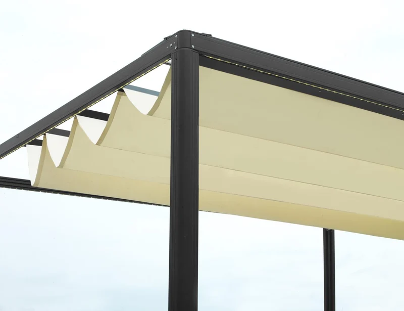 Pergola en Aluminium Milwaukee 3x3x2,5 m Noire avec Toit Électrique