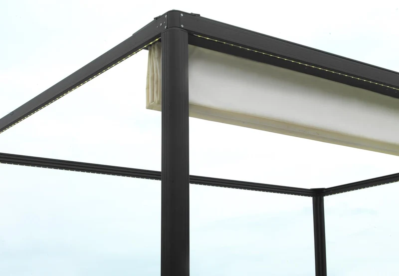 Pergola en Aluminium Milwaukee 3x3x2,5 m Noire avec Toit Électrique