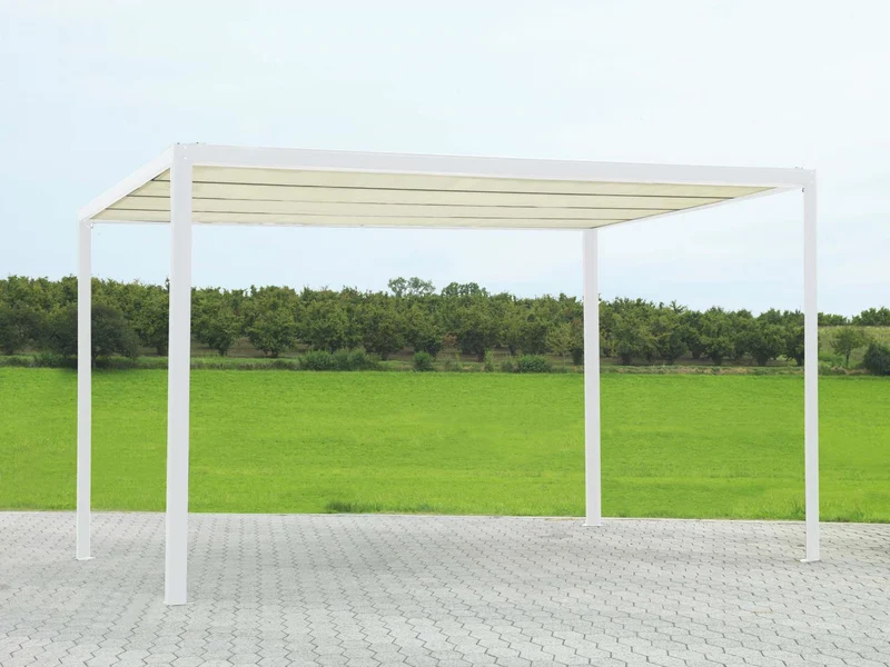 Tonnelle Milwaukee en aluminium avec couverture électrique 3x3m x 2,5h