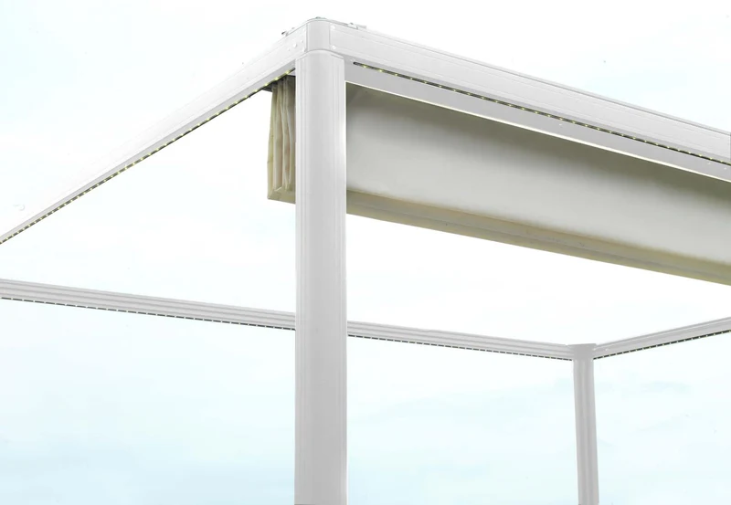 Tonnelle Milwaukee en aluminium avec couverture électrique 3x3m x 2,5h