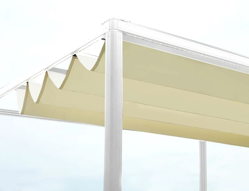 Tonnelle Milwaukee en aluminium avec couverture électrique 3x3m x 2,5h