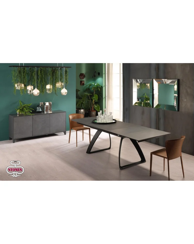 Table Extensible Barret 170-270x90 - Plateau Gris Foncé