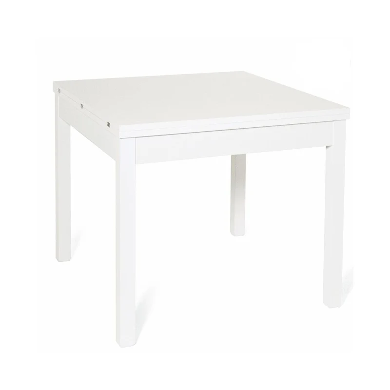 Table à manger Blanc Frêne clair extensible style livre en bois plaqué cm 90x90-180