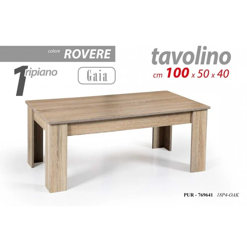 Table basse en chêne avec une étagère 100cm x 50 x 40h
