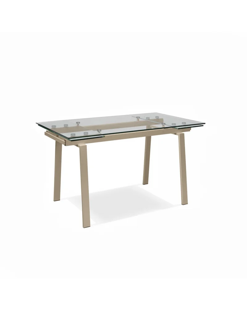 Table extensible Tommy 140-200x80 cm, pieds gris tourterelle