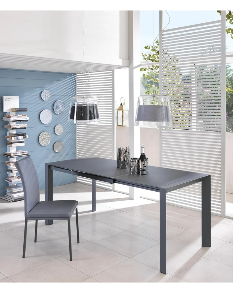PIXEL Table Extensible Gris 122-182 x 80 cm