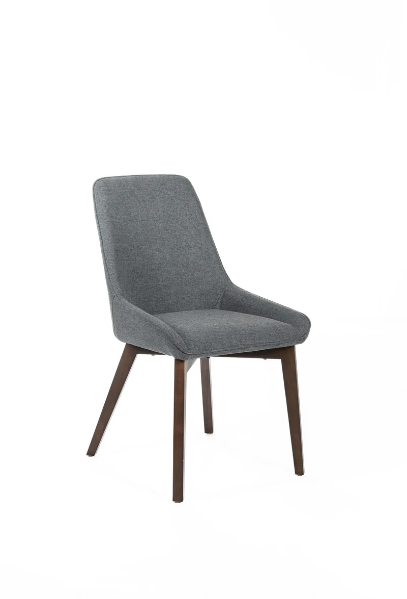 4x Chaise en Tissu Gris Foncé 62cm x 49,5cm H.87cm