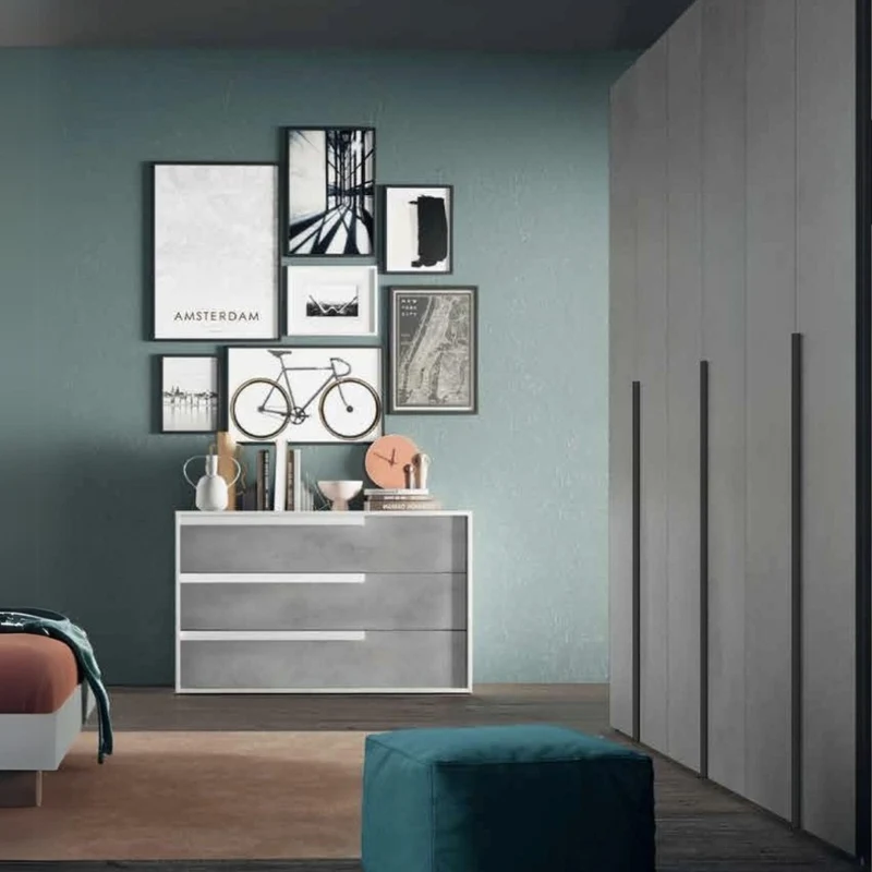 Wardrobe with 6 hinged doors 276x60.3x250 cm