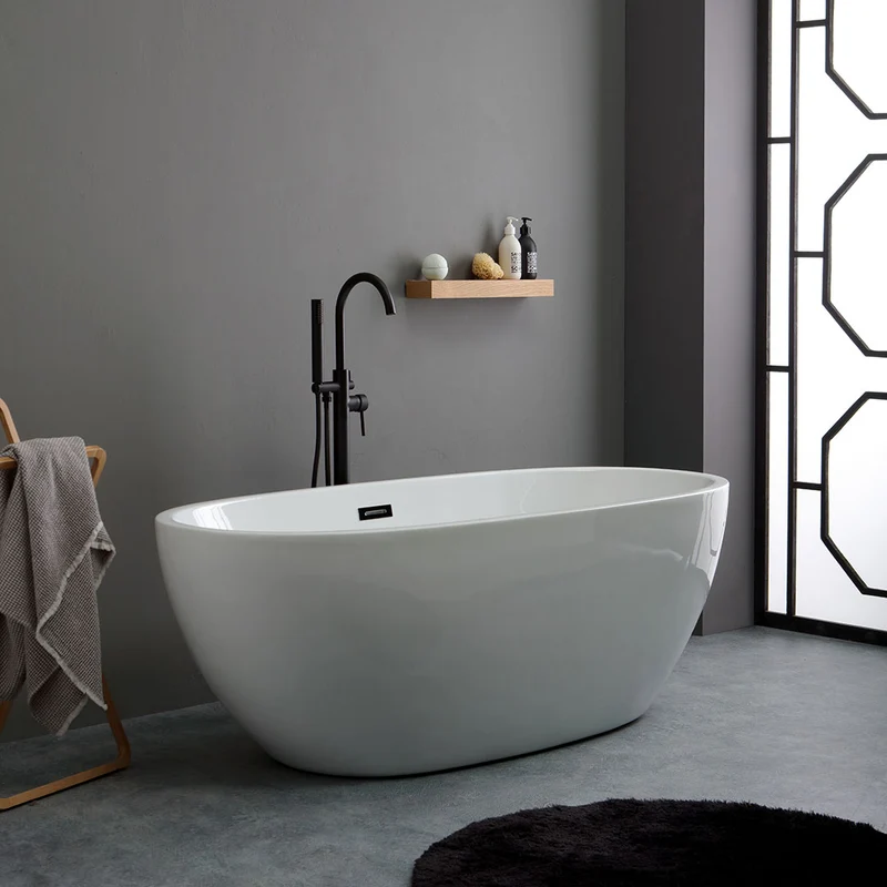 Baignoire autoportante en acrylique blanc