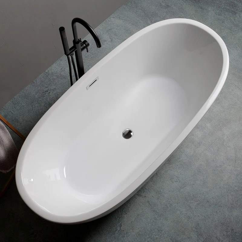 Baignoire autoportante en acrylique blanc