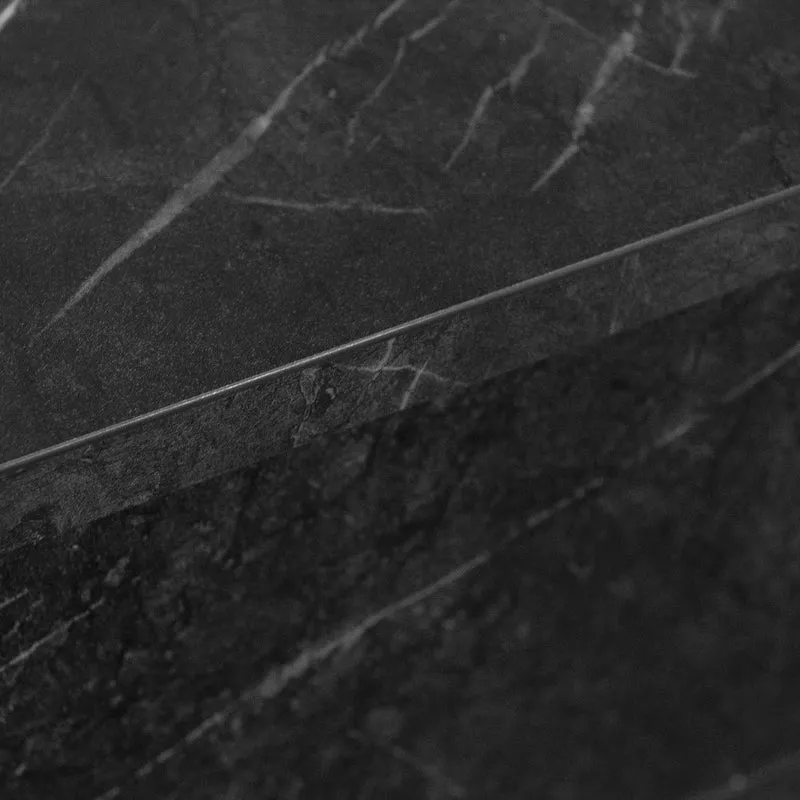 Cheminée au Bioéthanol sur Pied en Bois Effet Marbre Noir L96 x P35 x H96
