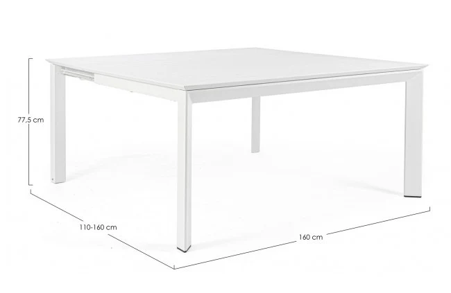 Table de jardin extensible blanche Konnor