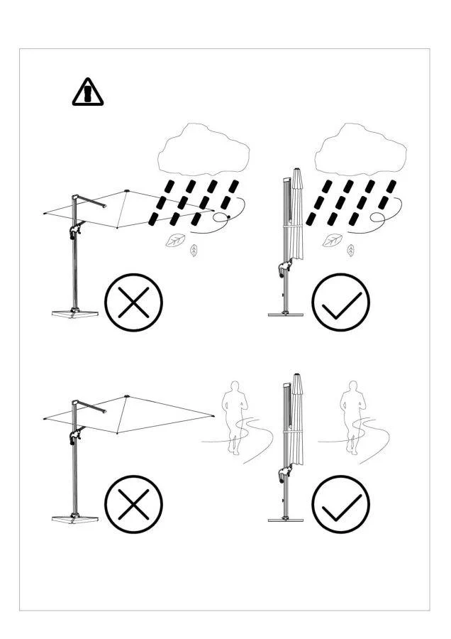 Parasol en Aluminium Couleur Sable avec Poteau Latéral 4x4 m