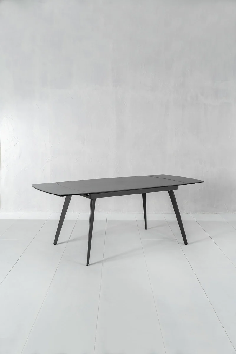 Table extensible avec plateau en céramique gris anthracite 140/170/200x90x76h cm
