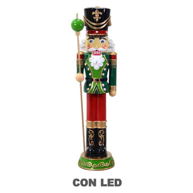 Soldat jouet en résine avec LED noire cm47x44h156