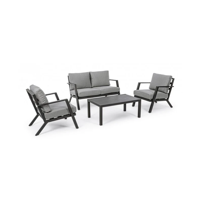 Ensemble de salon de jardin anthracite 4 pièces YK13