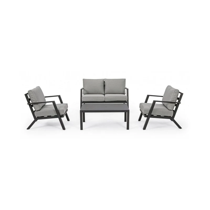 Ensemble de salon de jardin anthracite 4 pièces YK13