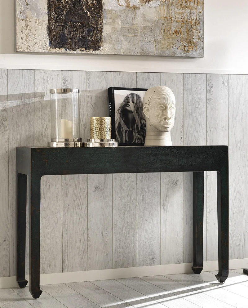 Console en bois 120x84h cm avec plateau noir