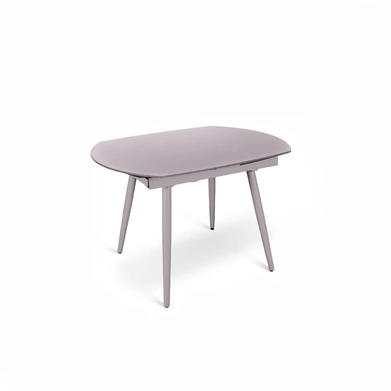Table extensible en verre trempé avec plateau gris 120/180x90h cm