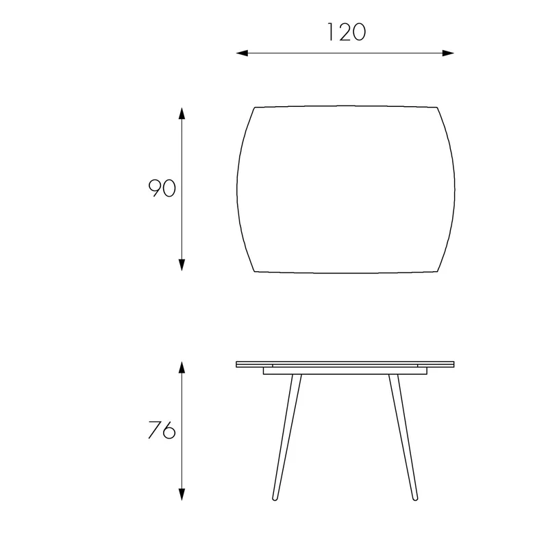 Table extensible avec plateau en verre trempé blanc 120/180x90h cm