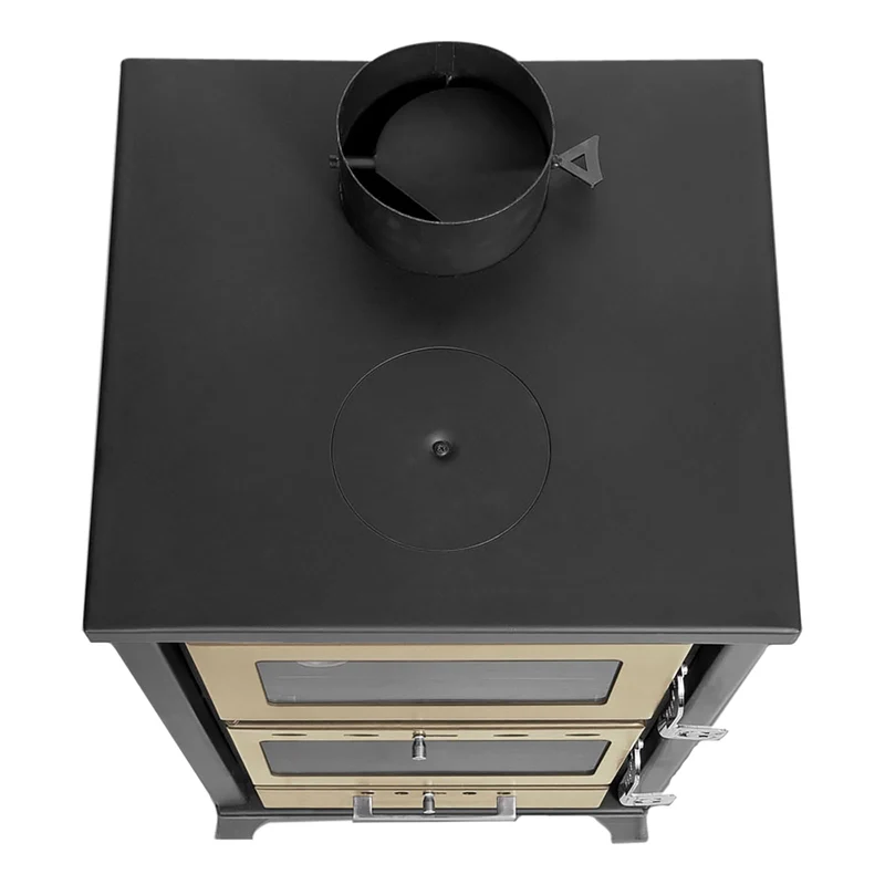 Poêle à bois avec four Marzia Nera 15,3 kW L45xP48,5xH91,5