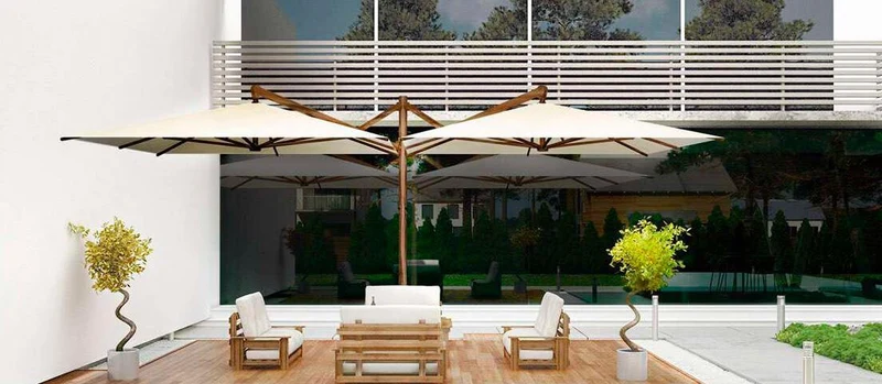 Parapluie Bismark en aluminium sable