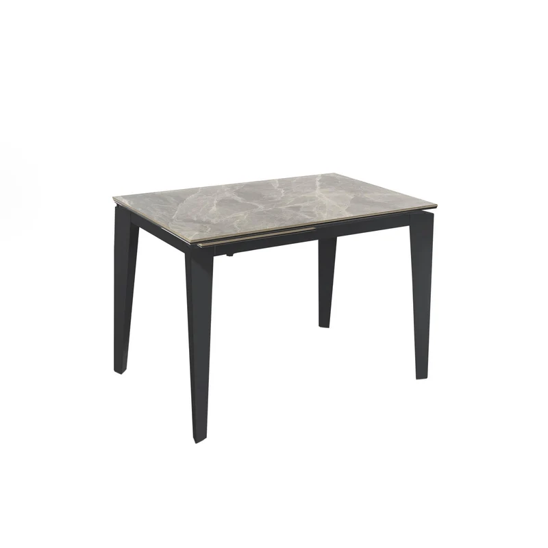 Table extensible avec plateau en céramique marbre anthracite 120/170x80 cm