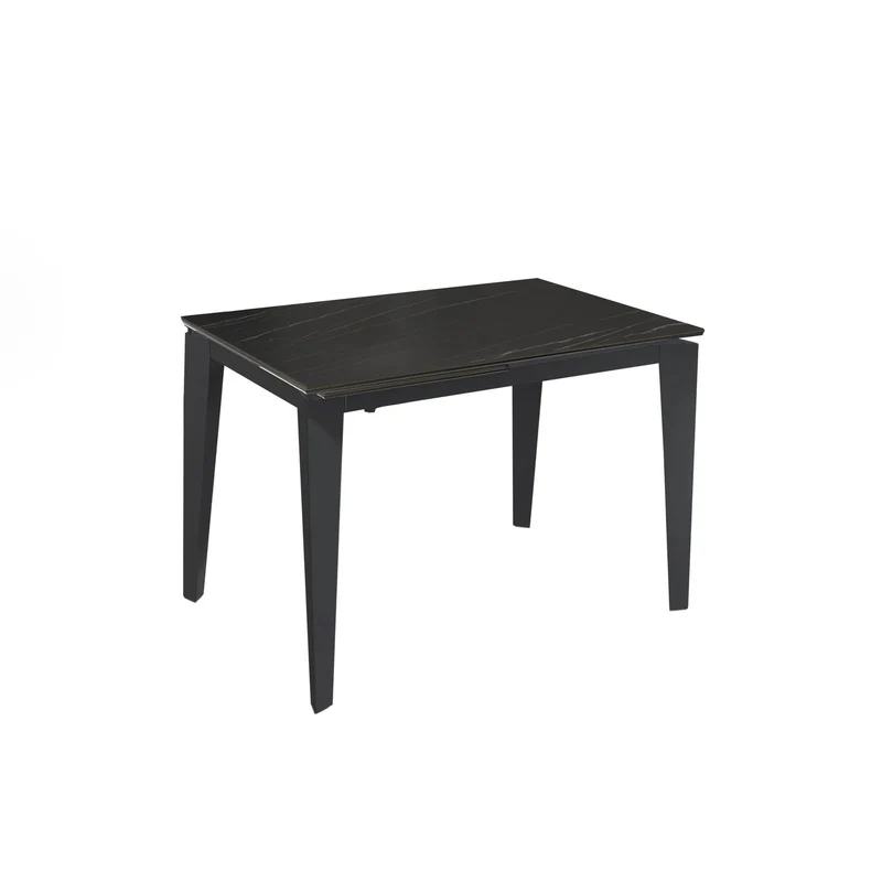 Table extensible avec plateau en céramique anthracite 120/170x80 cm