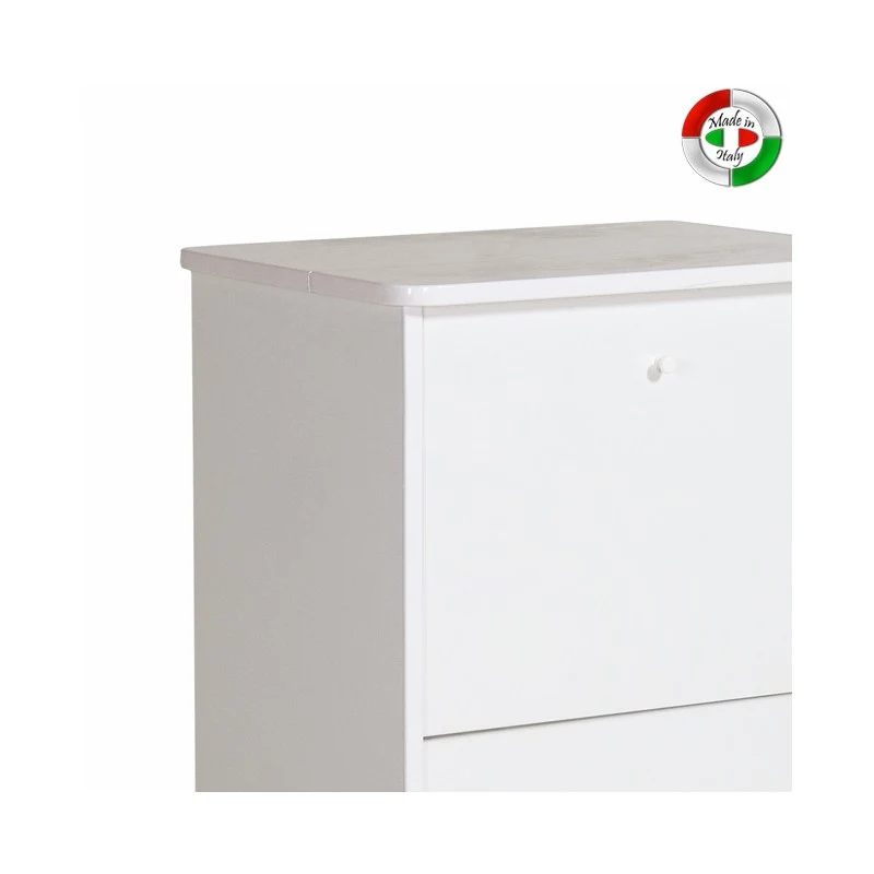 Meuble avec table à repasser Tiroirs en bois mélaminé blanc 44x57xH.89 cm