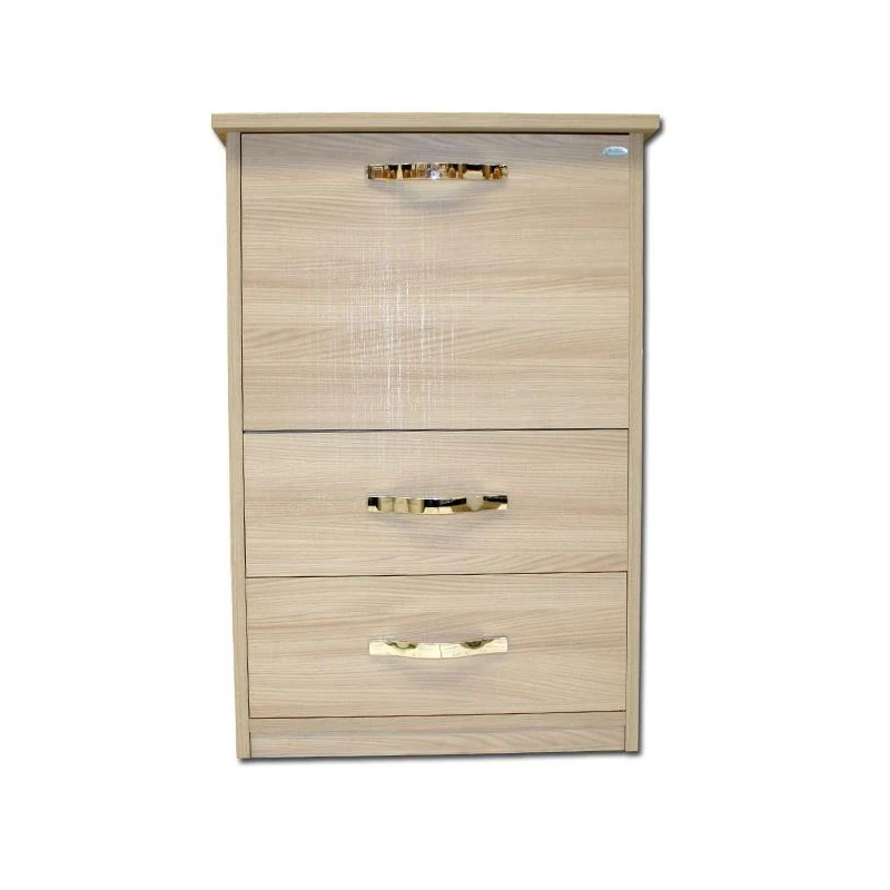 Table à repasser mobile en bois d'orme avec 3 tiroirs 44x57xH.89 cm (1)