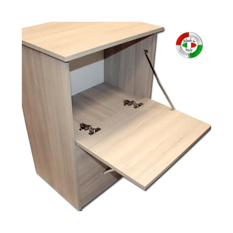 Table à repasser mobile en bois d'orme avec 3 tiroirs 44x57xH.89 cm (1)