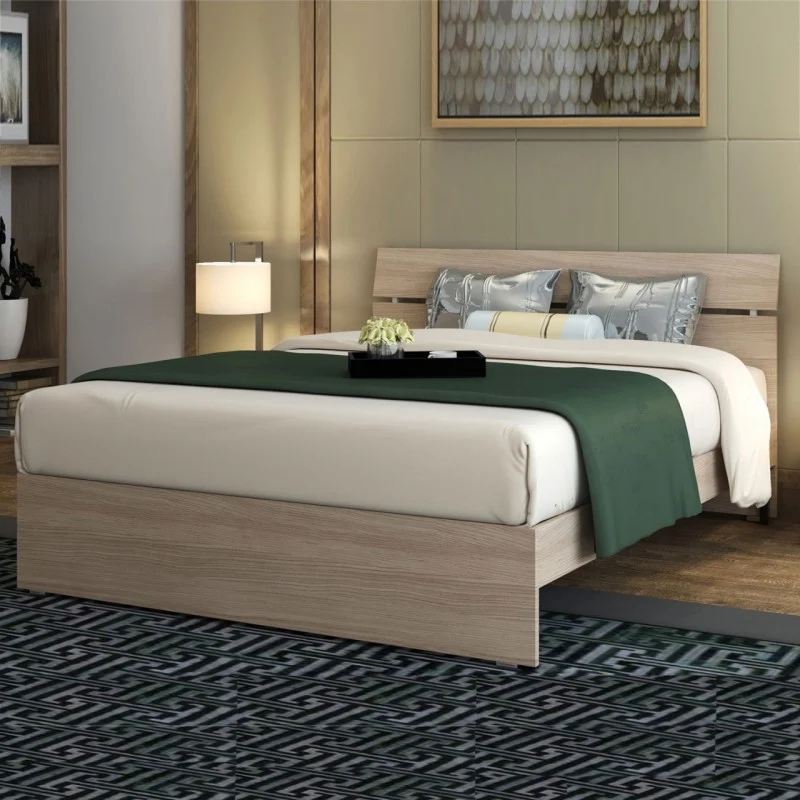 Lit queen size pour chambre, coloris Olmo, 200x131xH 98 cm