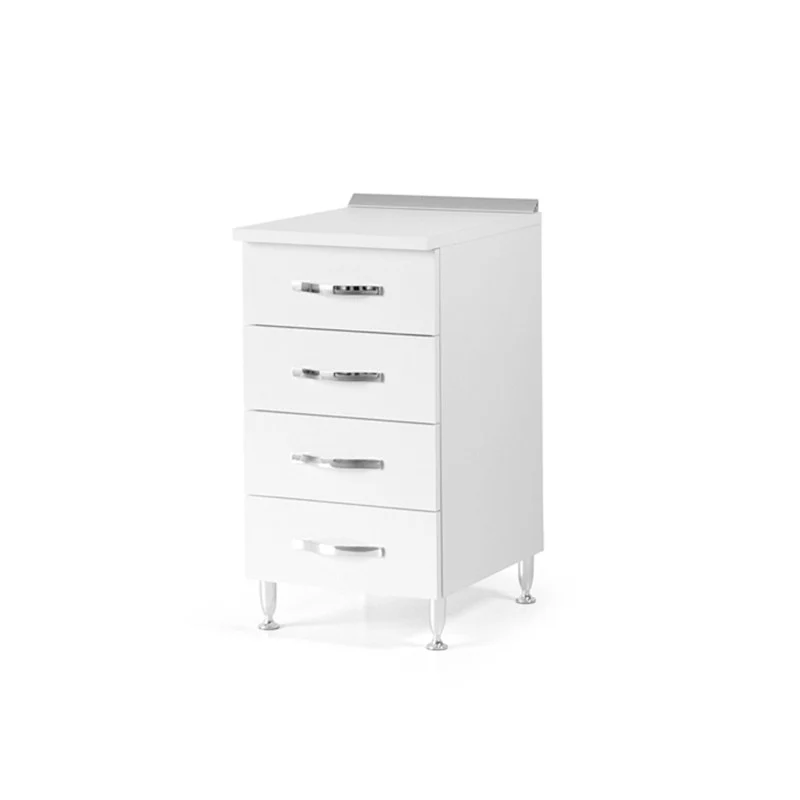 Meuble de cuisine à tiroirs Blanc Frêne, 4 tiroirs, H 85x50x40