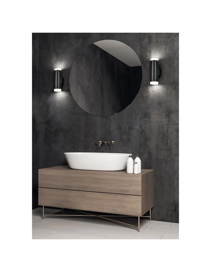 Applique Salle de Bain Double Rayon LED Noir IP44 Trio Lighting
