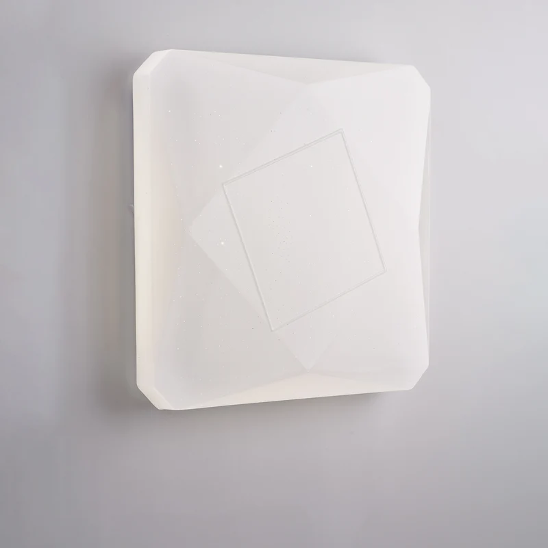 Plafonnier carré diamètre 50 cm en acrylique blanc avec LED CCT intégrée + télécommande H.8 - Ø 52