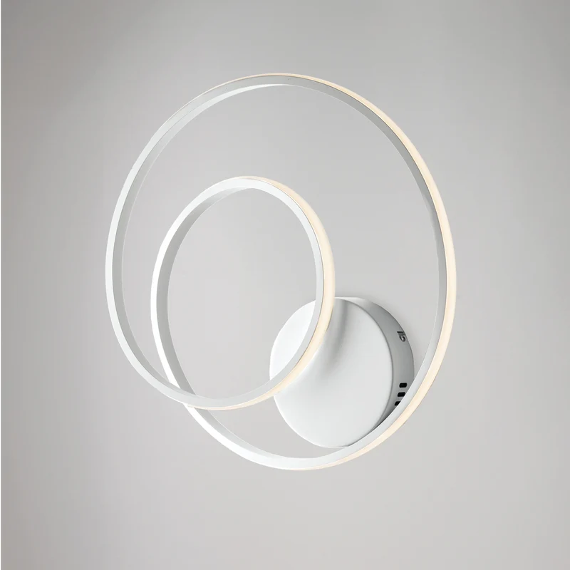 Plafonnier en métal blanc et aluminium avec LED CCT intégrée avec télécommande H.12 - Ø40