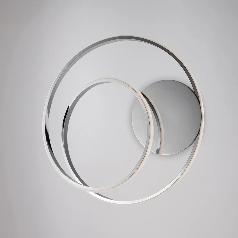 Plafonnier en métal chromé poli et aluminium avec LED intégrée H.12 - Ø40