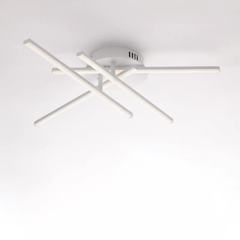 Plafonnier en métal et aluminium laqué blanc avec LED intégrée H.10 - Ø 65