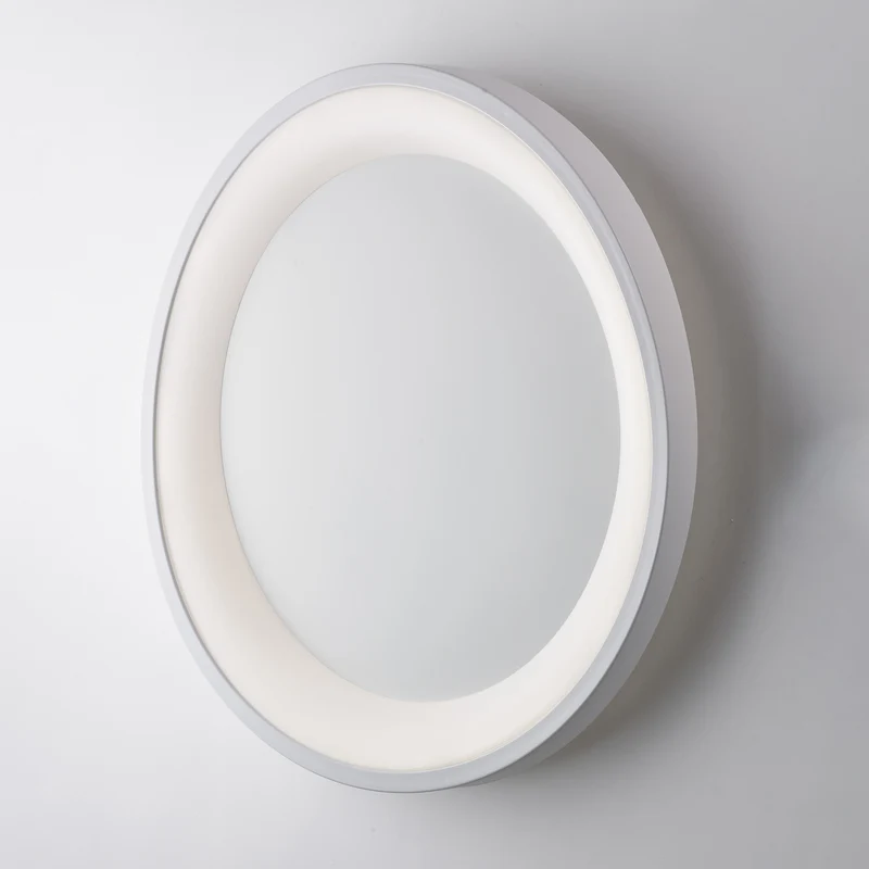 Plafonnier circulaire en métal et aluminium laqué blanc avec LED intégrée H.7 - Ø 50