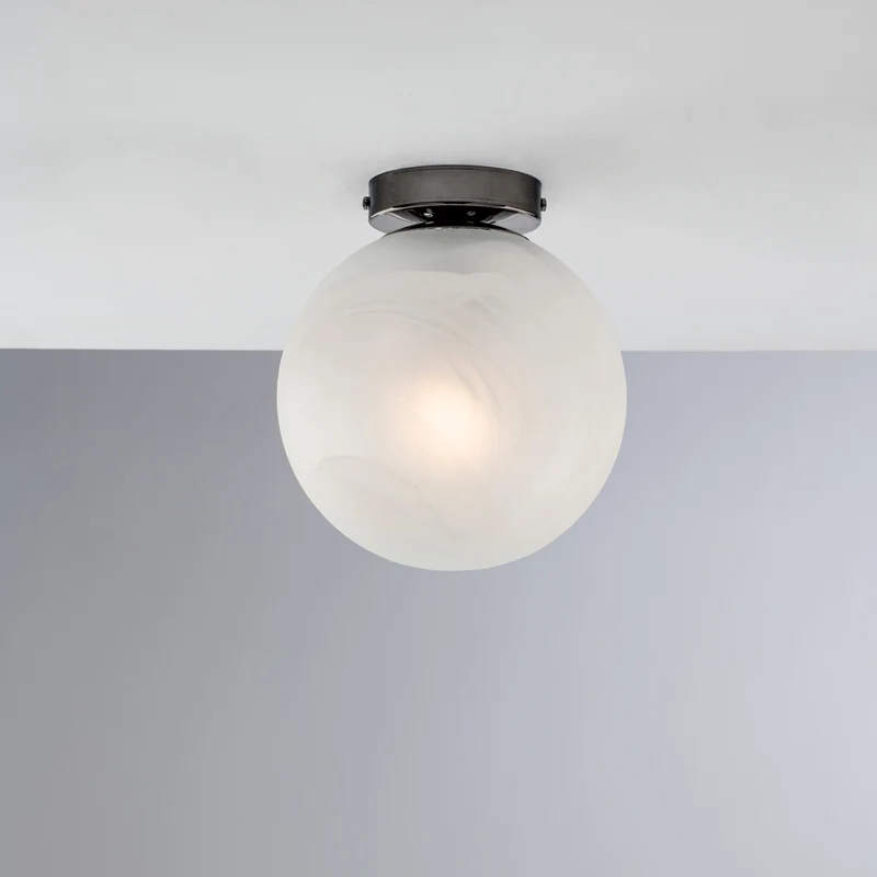 Plafonnier en fer bronzé 1 lumière avec sphère dm.20 H.23 - Ø20