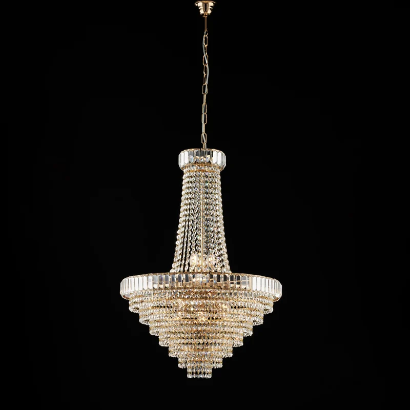 Lustre en fer et laiton doré avec strass 11 lumières H.92 - MAX 152 - Ø62