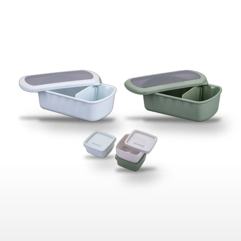 Lot de 2 lunch box 1L avec 3 boîtes à sauce Fackelmann Storage